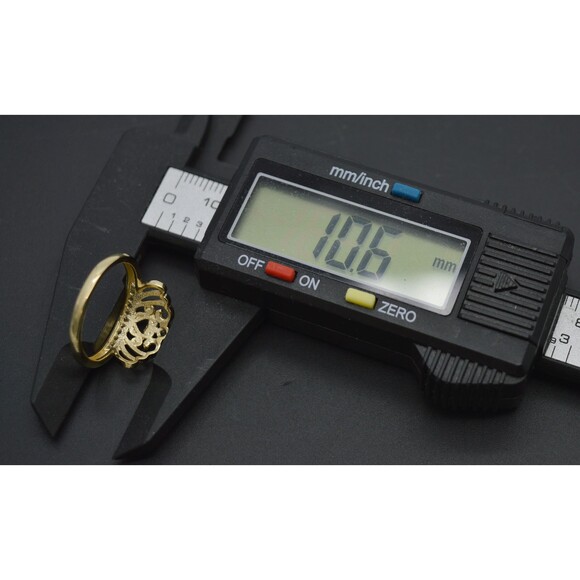 Real Solid 10K Yellow Gold 10.6mm CZ Crown Womens Ring 2.5 gram ALL Sizes - Picture 3 of 5